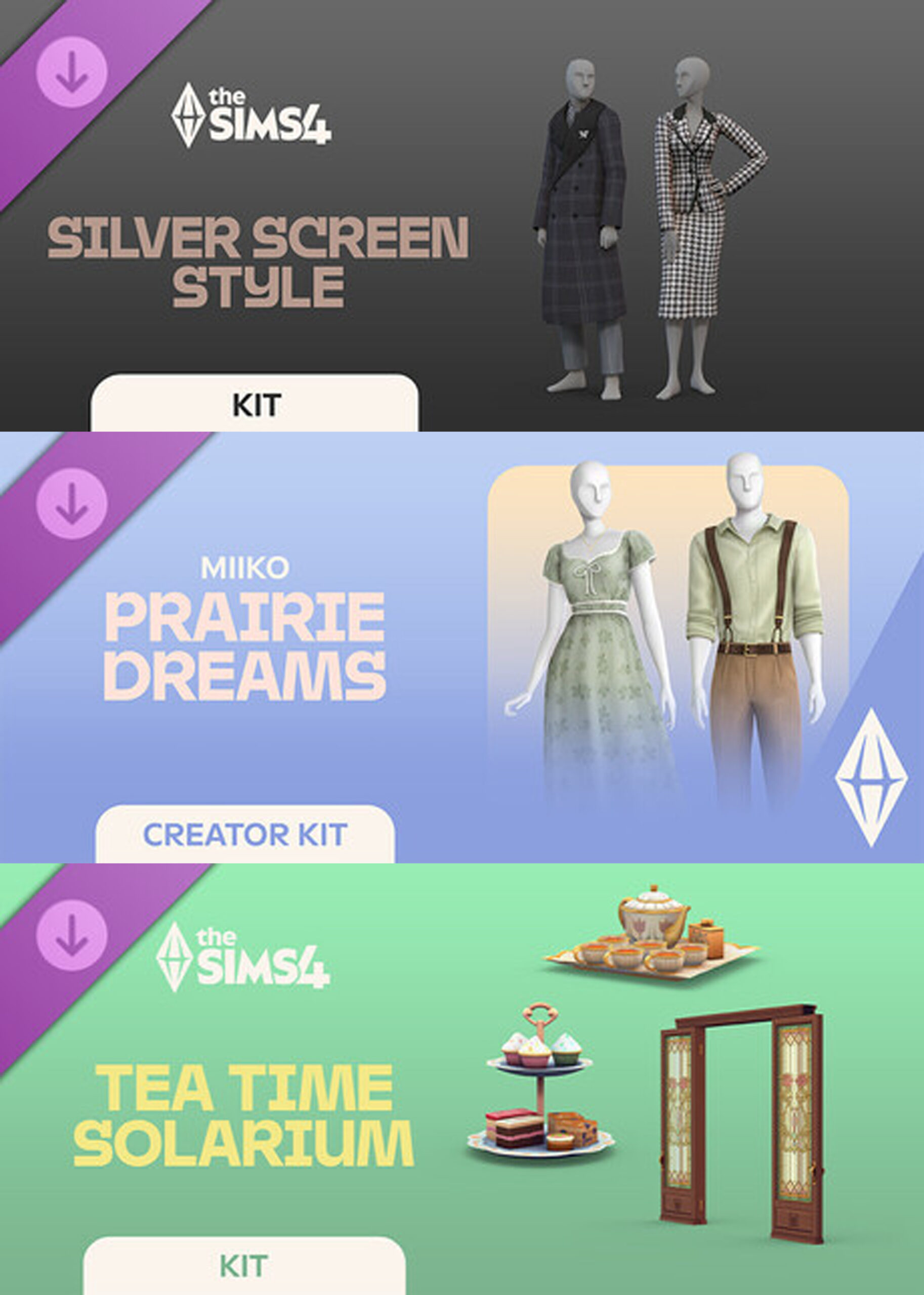 The Sims 4 Prairie Dreams, Silver Screen Style, Tea Time Solarium Kit Set - PC Download
